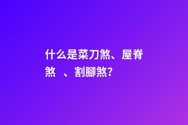 什么是菜刀煞、屋脊煞、割腳煞？